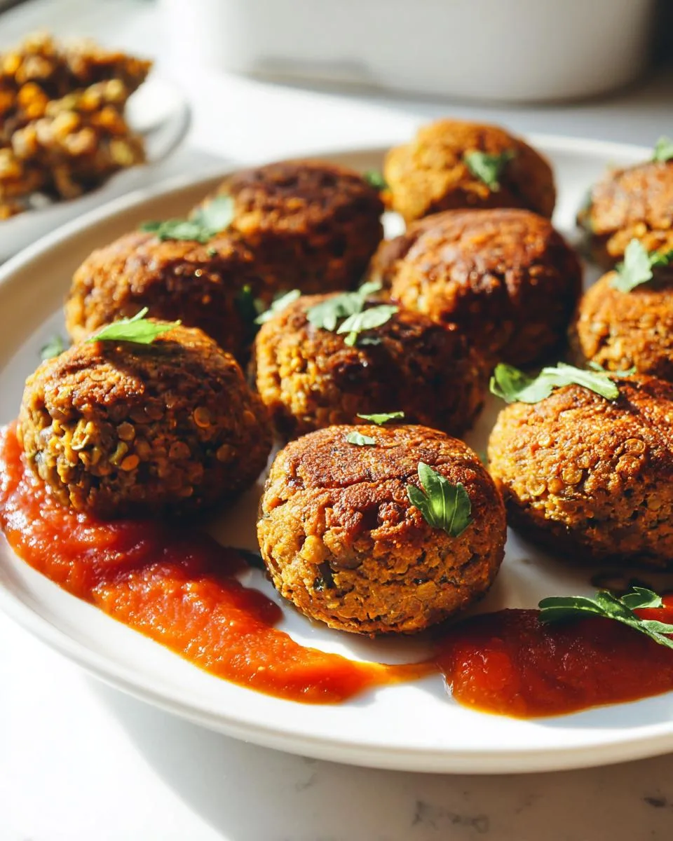 Easy Vegetarian Lentil Meatballs - detail 2