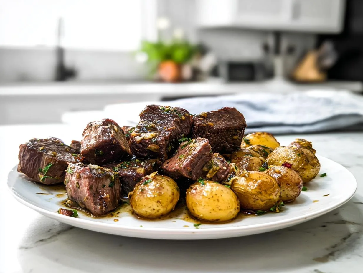 Irresistible Garlic Butter Beef Bites and Potatoes in 1 Pot