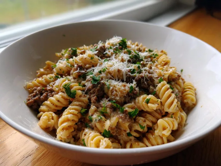 Garlic Parmesan Beef Rotini