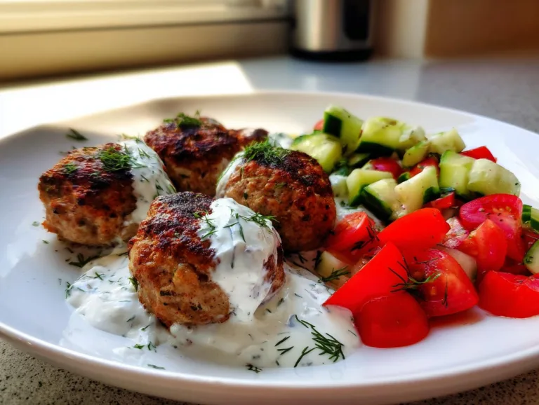 Greek Turkey Meatballs Tzatziki