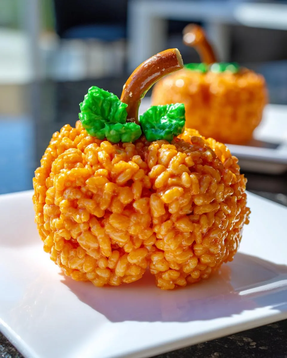 Pumpkin-Shaped Rice Krispie Treats - detail 3