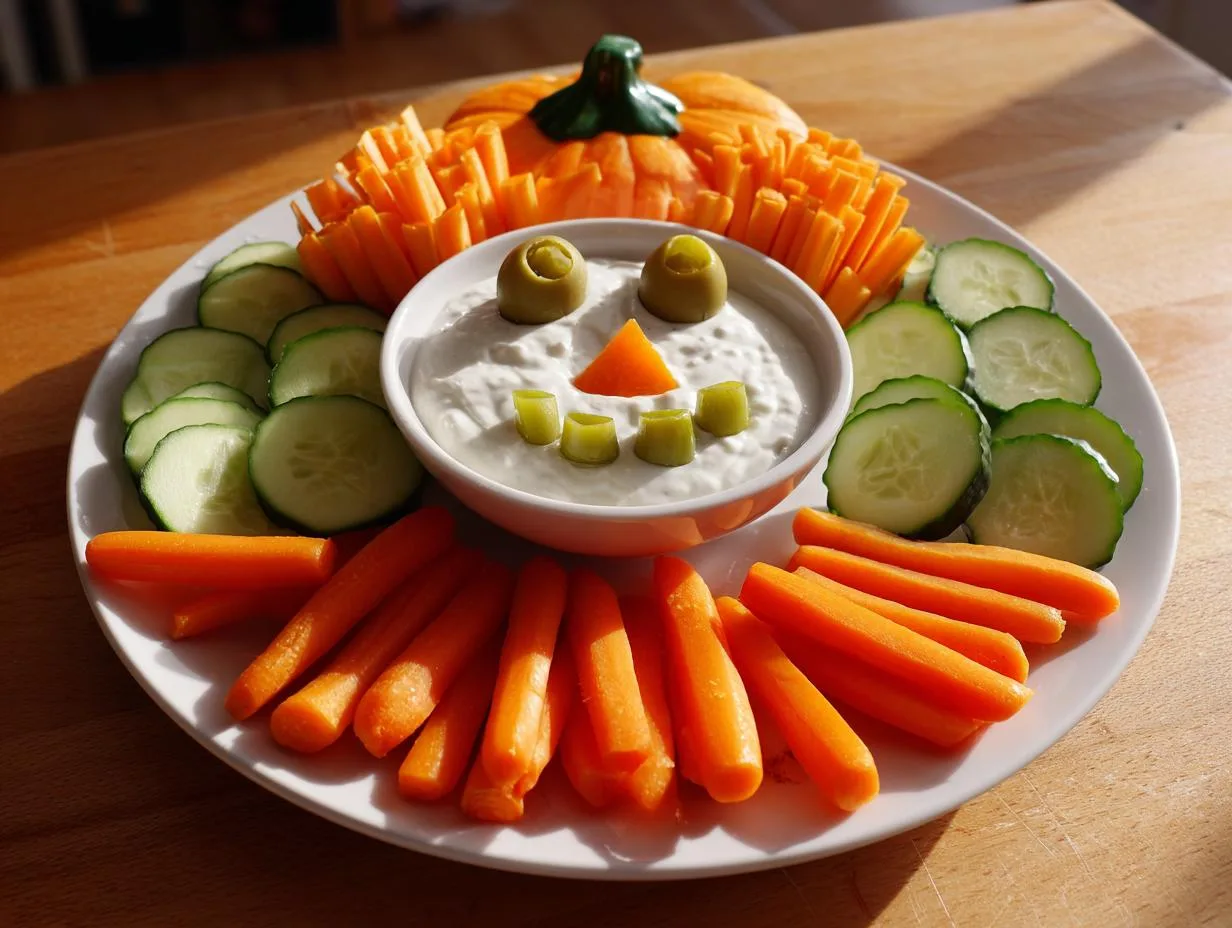 10-Minute Pumpkin-Shaped Veggie Platter That Steals the Show