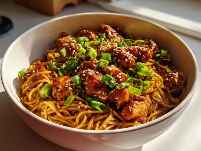 Sticky Garlic Chicken Noodles
