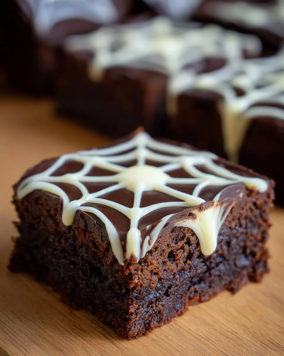 White Chocolate Spiderweb Brownies - detail 1