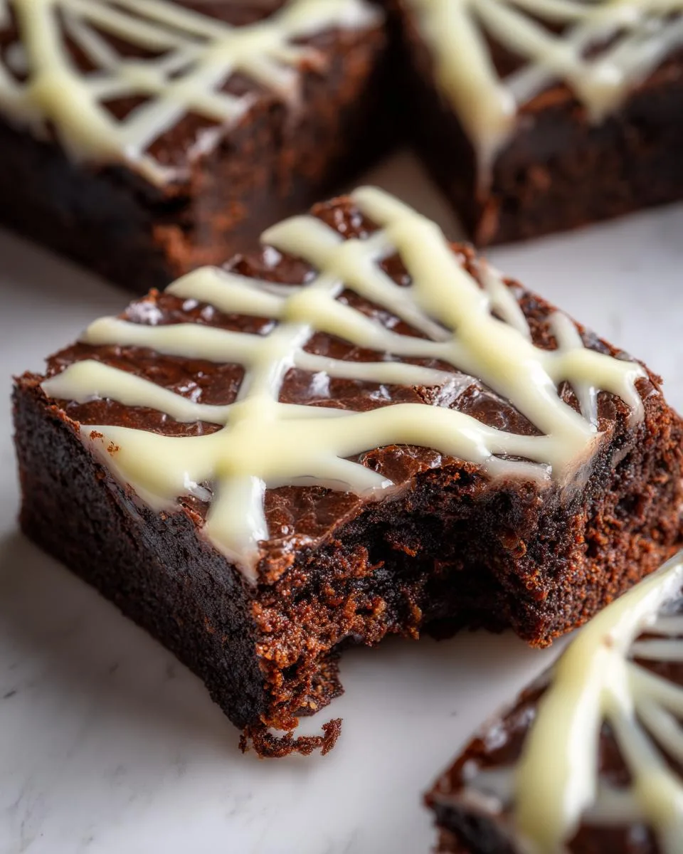 White Chocolate Spiderweb Brownies - detail 2