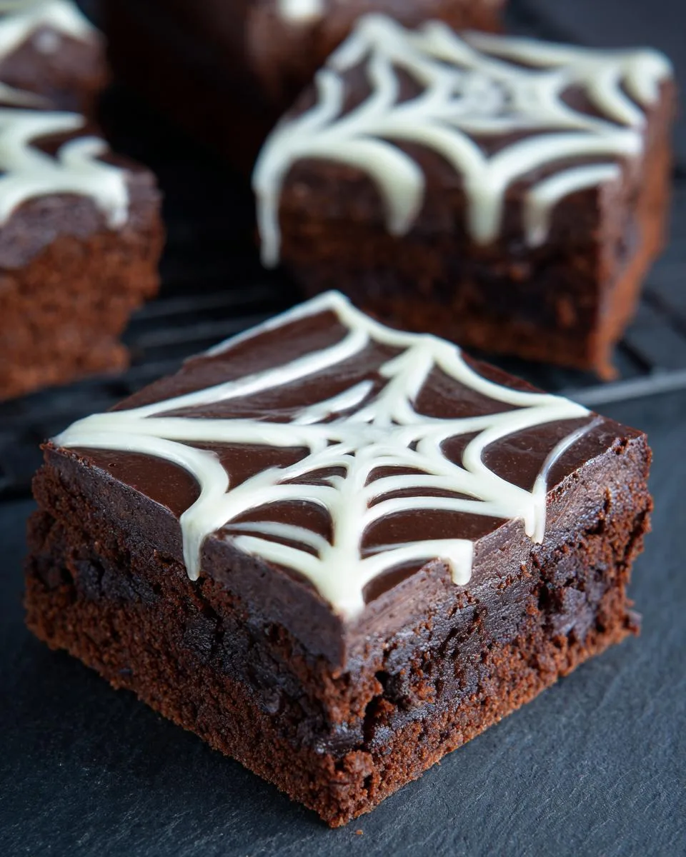 White Chocolate Spiderweb Brownies - detail 3