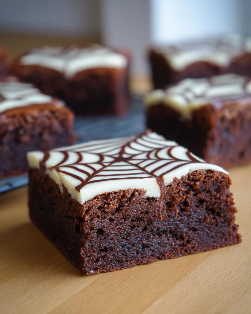White Chocolate Spiderweb Brownies - detail 4