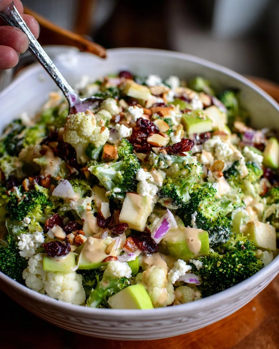Apple Broccoli Cauliflower Salad - detail 4