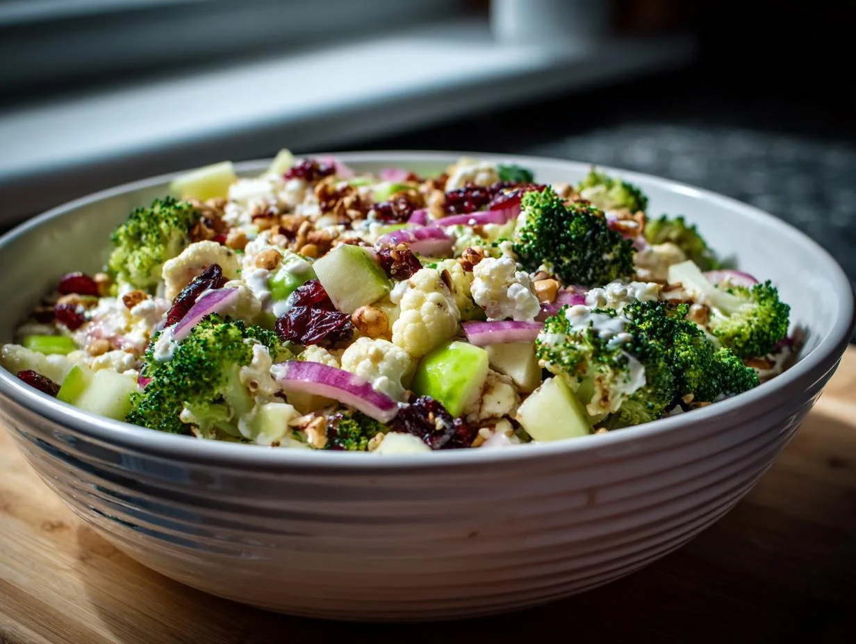 Irresistible Apple Broccoli Cauliflower Salad in 15 Minutes