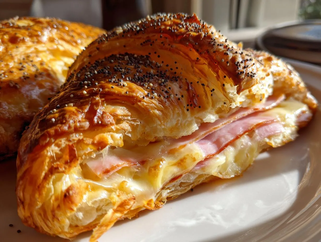 30-Minute Perfect Baked Ham and Cheese Croissants