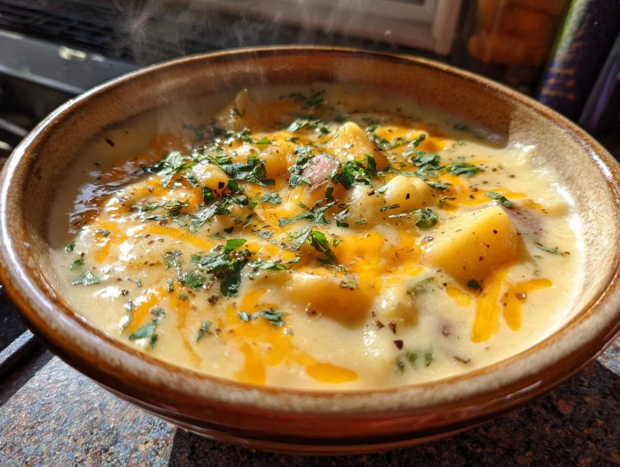 35-Minute Cheddar Garlic Herb Potato Soup – Comfort Bliss