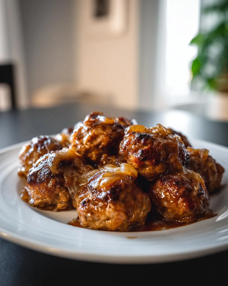 Cheesy French Onion Meatballs - detail 2
