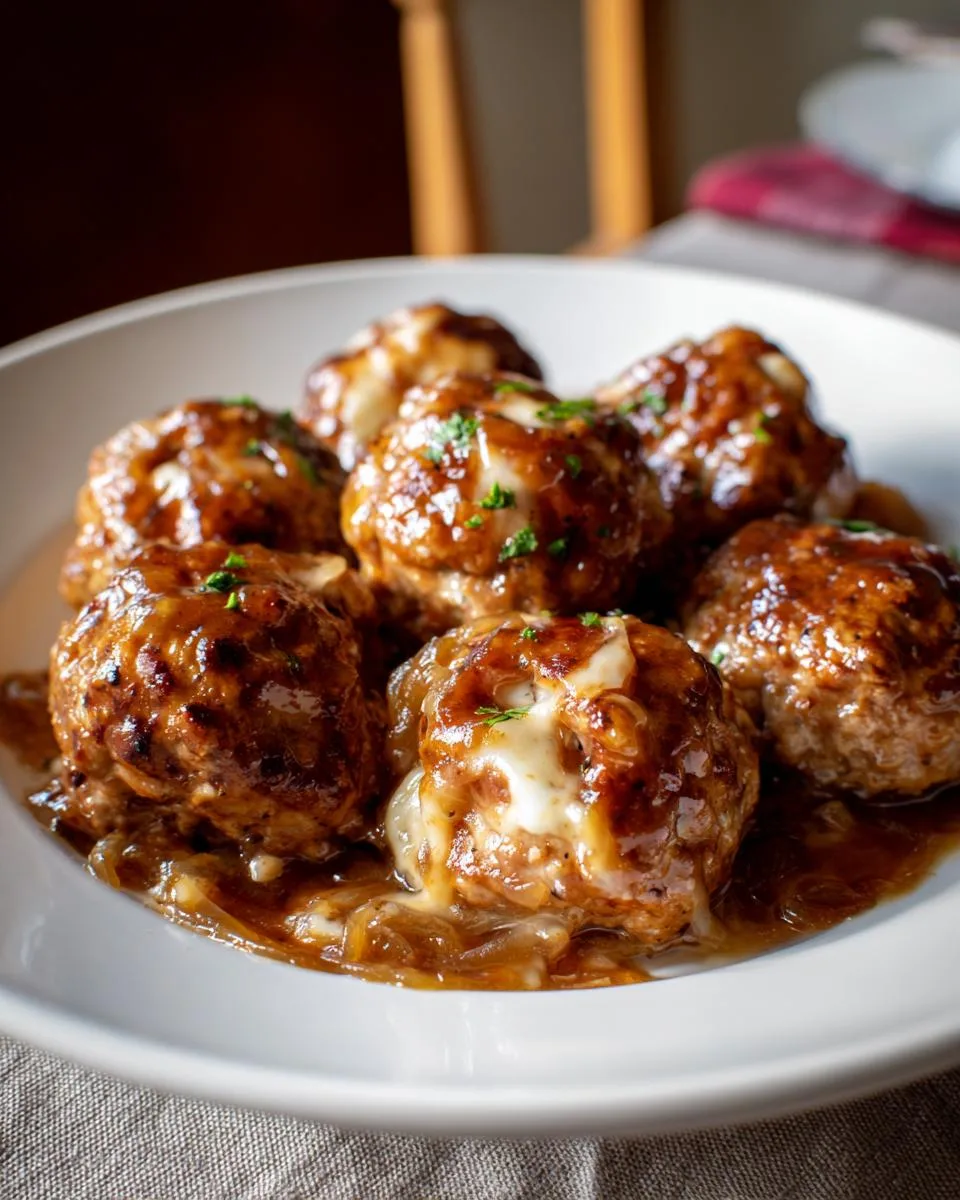 Cheesy French Onion Meatballs - detail 4