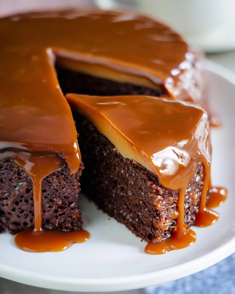Chocolate flan cake - detail 3