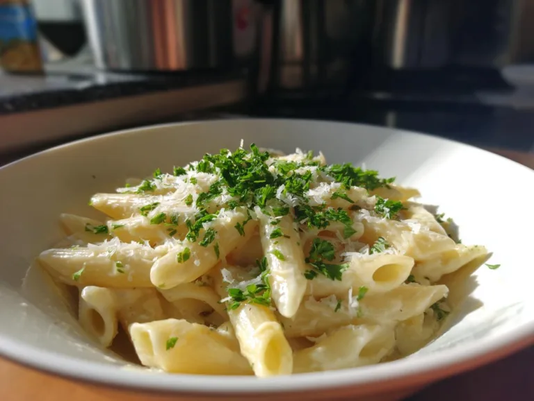 Creamy Garlic Penne Pasta
