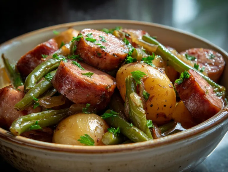 Crockpot Kielbasa Green Beans