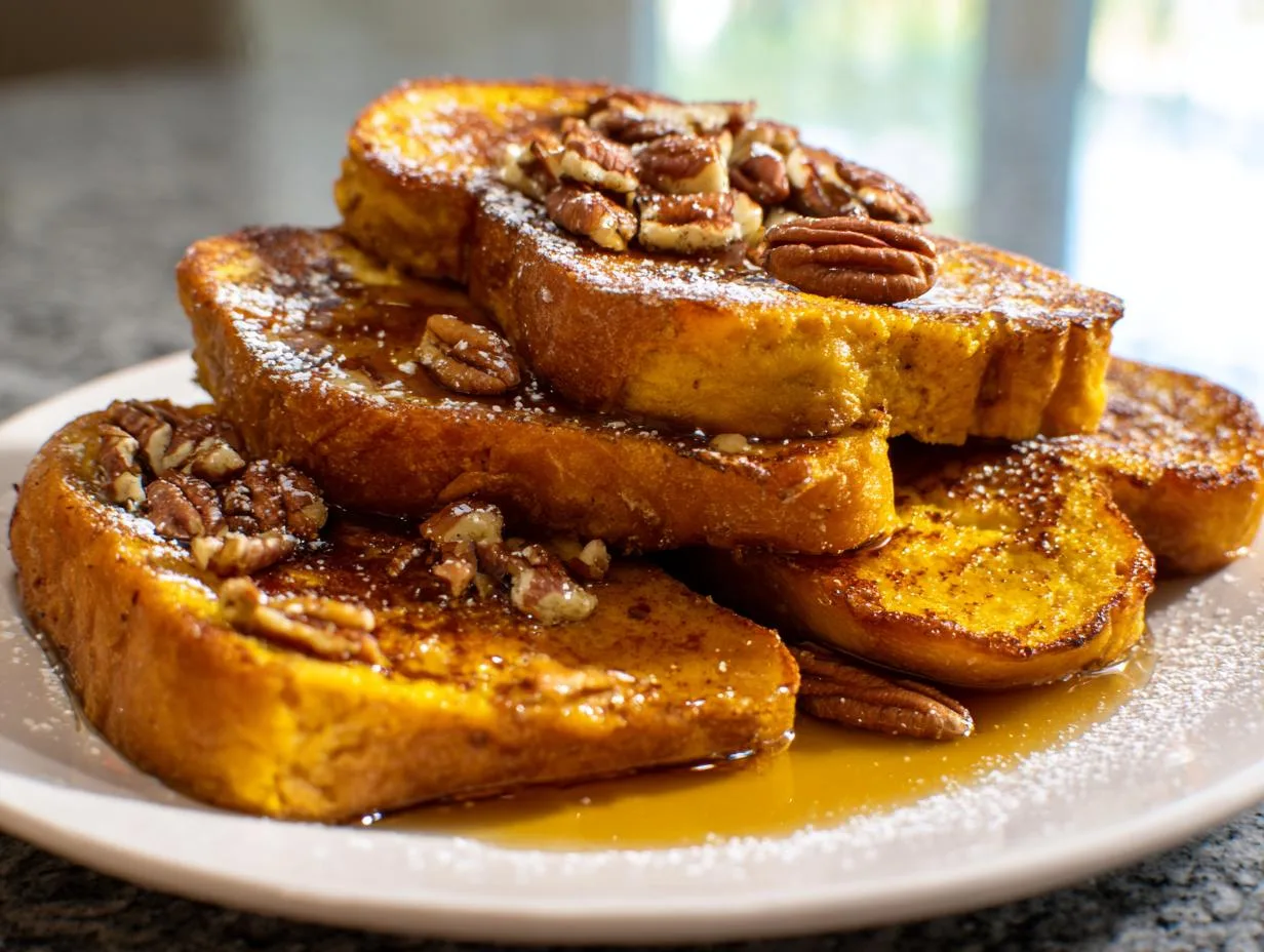 Fall Pumpkin French Toast Breakfast in 3 Easy Steps