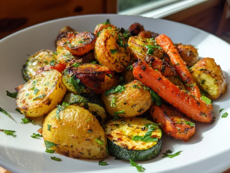 Garlic Herb Roasted Potatoes, Carrots, and Zucchini