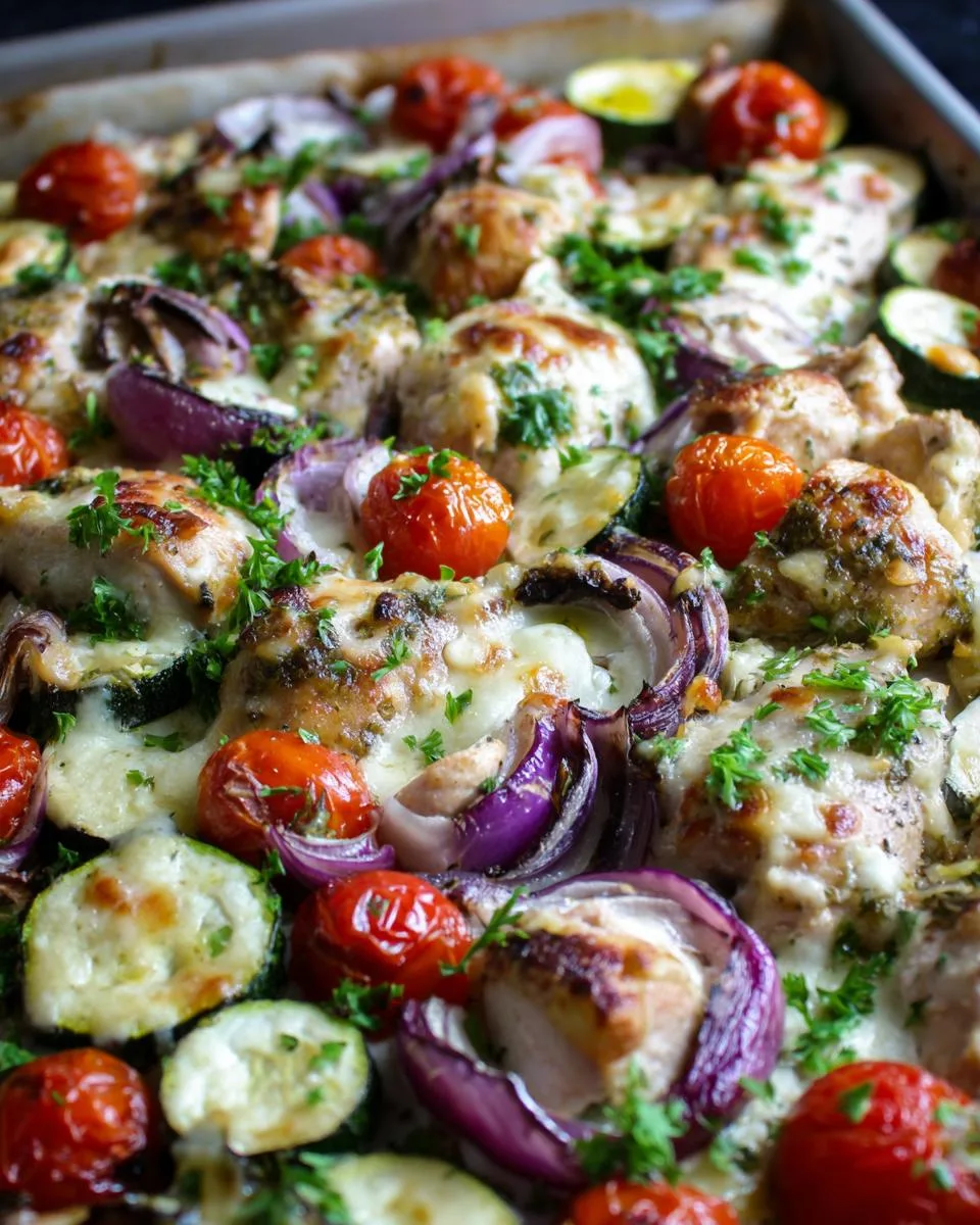 Mediterranean Chicken Zucchini Sheet Pan - detail 3