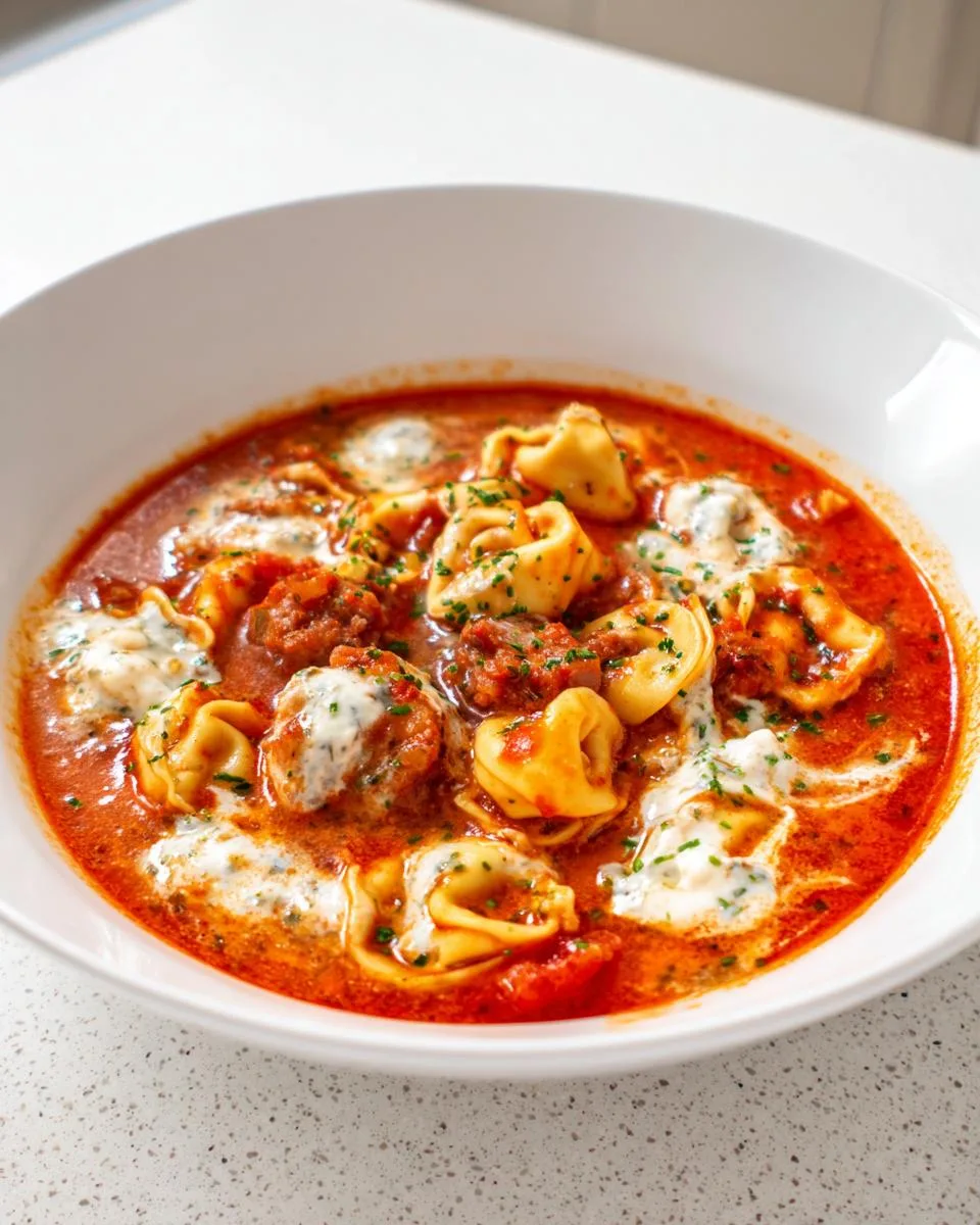 Slow Cooker Tomato Tortellini Soup - detail 3