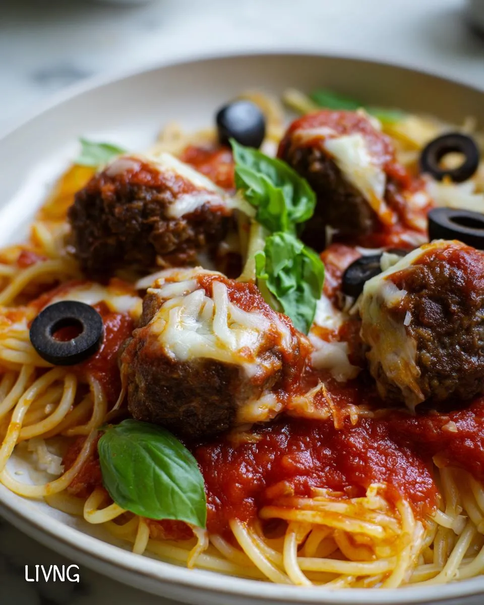Spooky Spaghetti and Cheese Stuffed Meatballs - detail 3