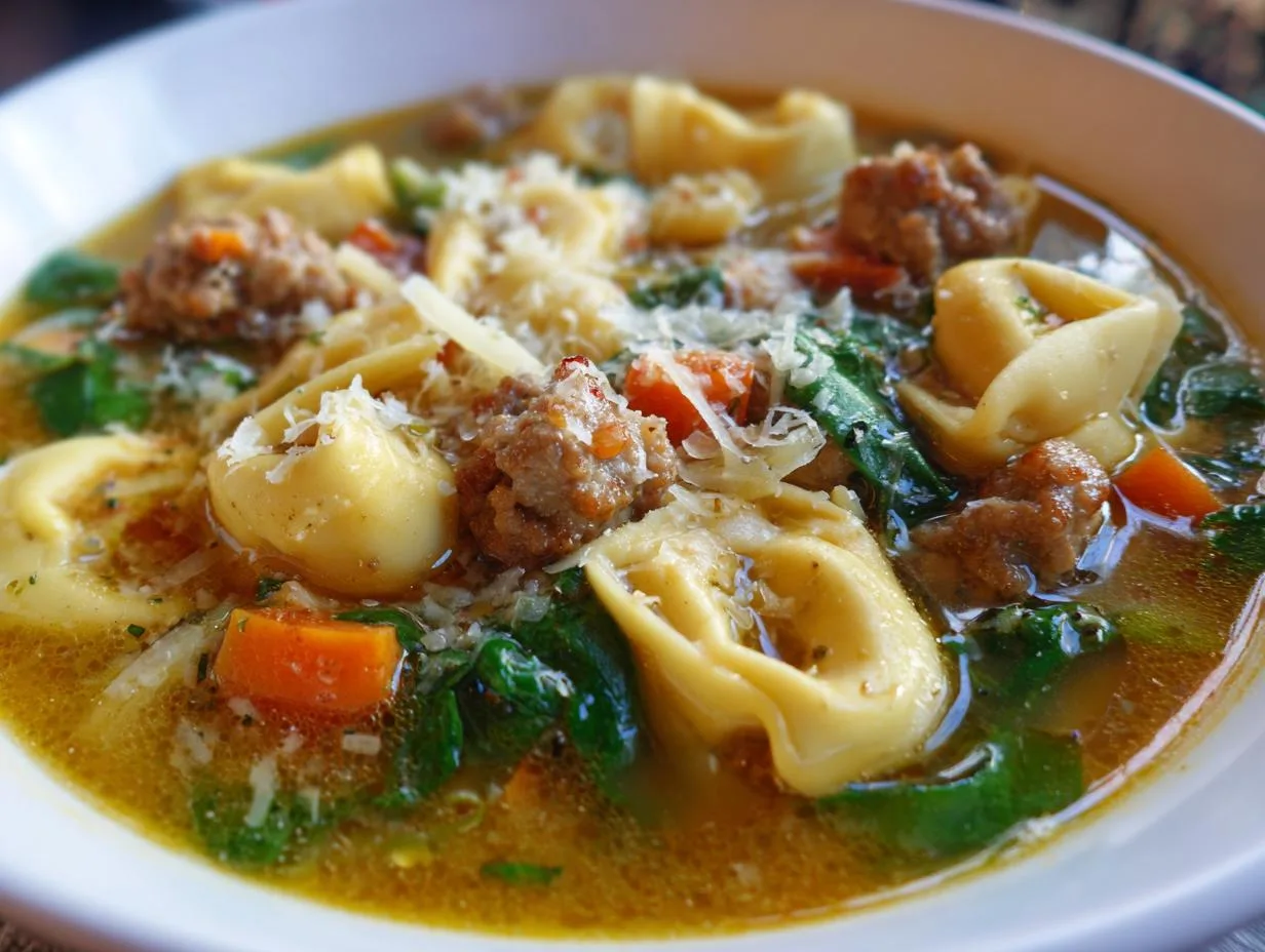 Hearty 45-Minute Tortellini Soup with Sausage Comfort