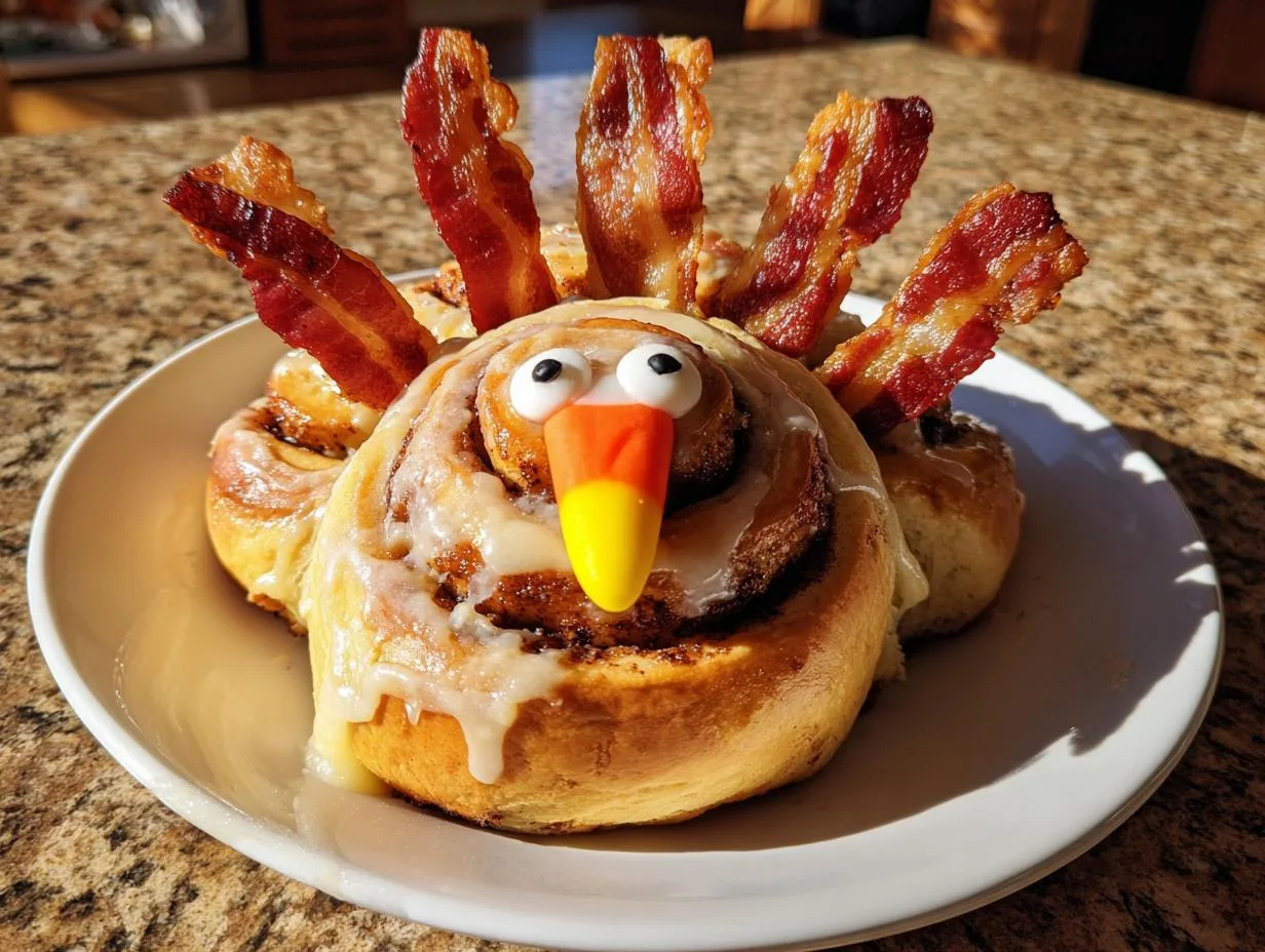 Irresistible Turkey Cinnamon Rolls with Bacon: Holiday Magic
