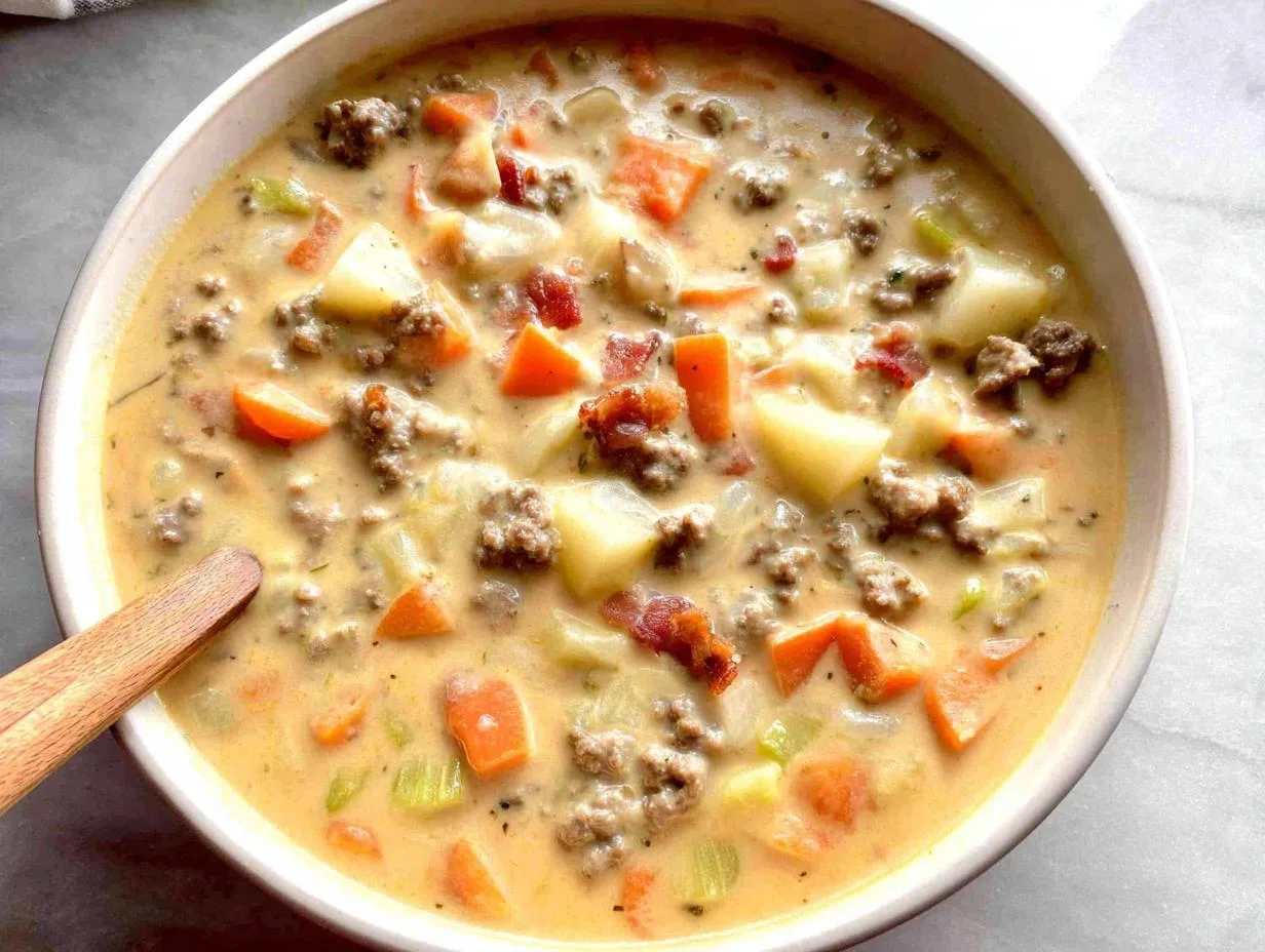 Unbelievably Tasty 1-Hour Cheeseburger Soup Recipe