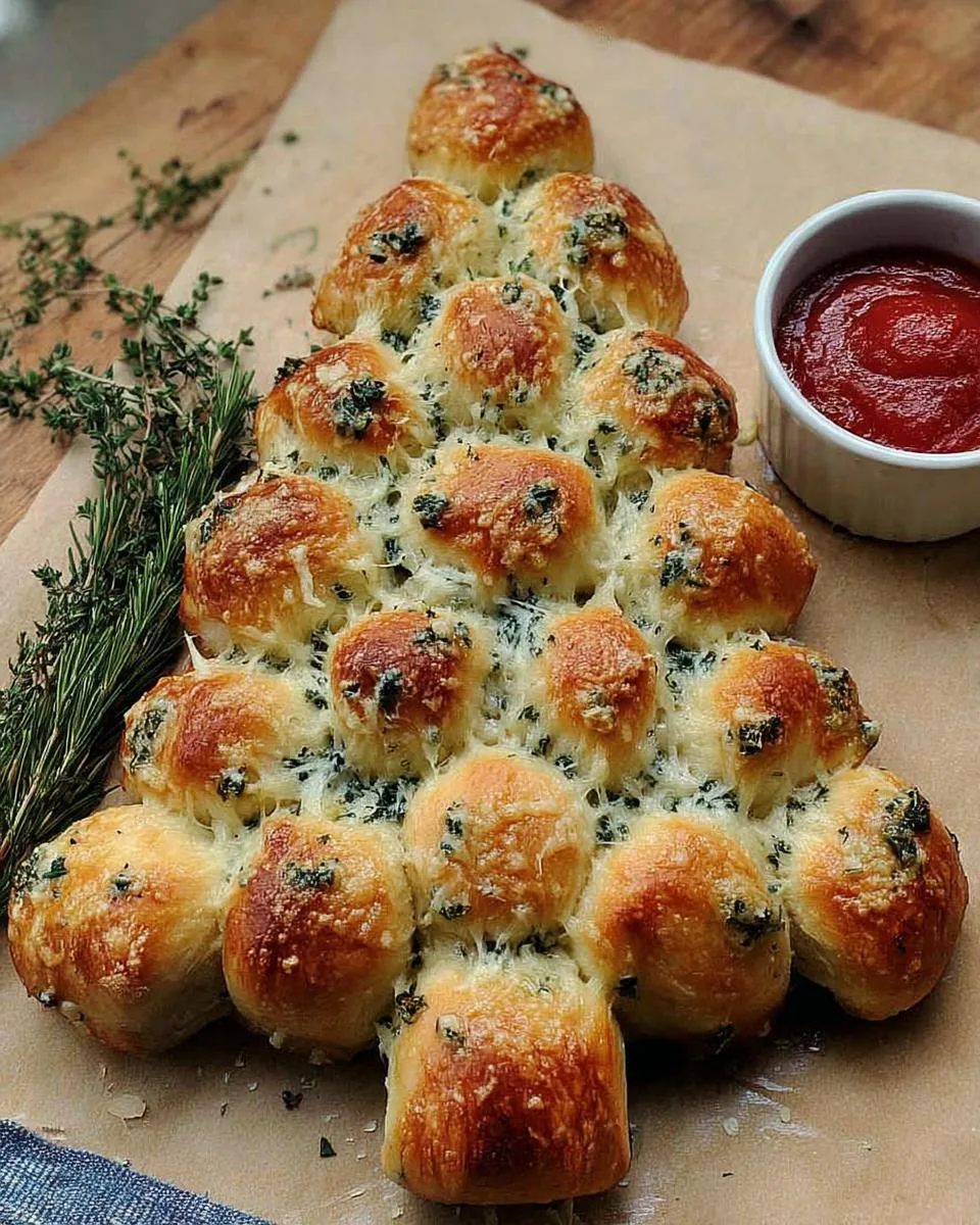 Cheesy Pull Apart Christmas Bread - detail 4