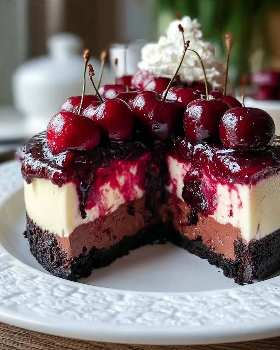 Decadent Black Forest Cheesecake - detail 1
