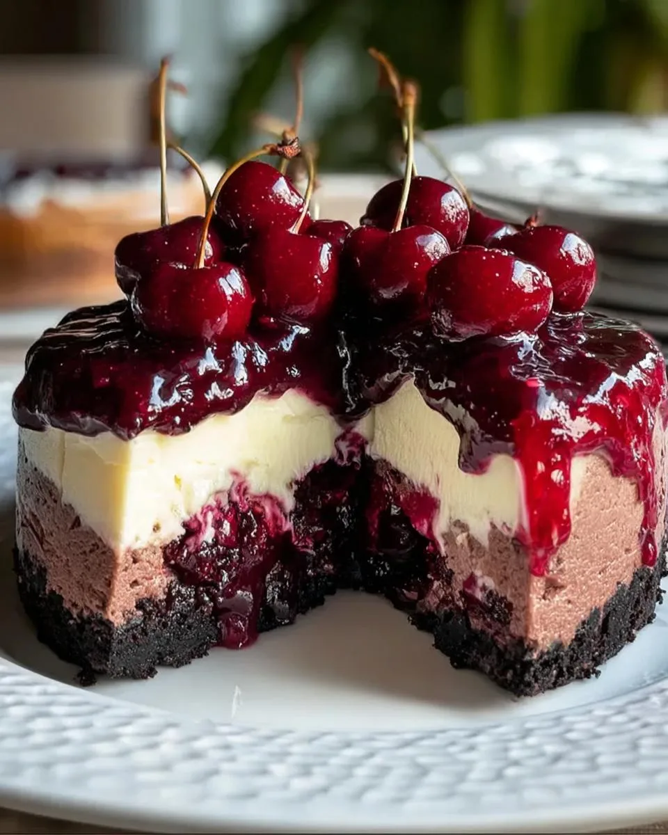 Decadent Black Forest Cheesecake - detail 2