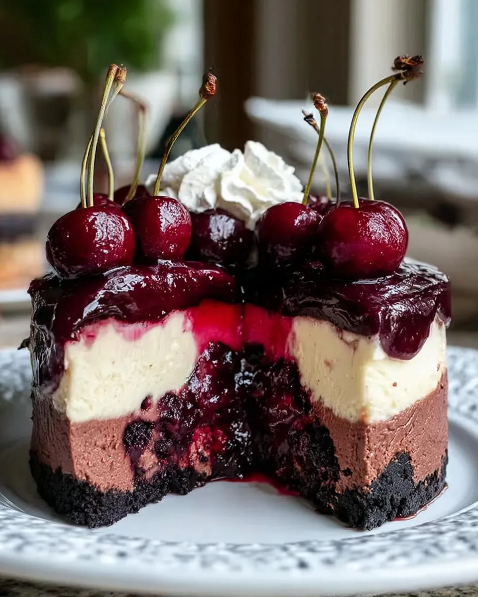 Decadent Black Forest Cheesecake - detail 3