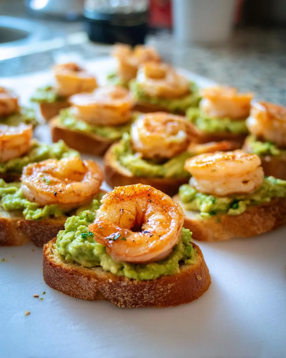 Garlic Shrimp Crostini with Avocado - detail 2