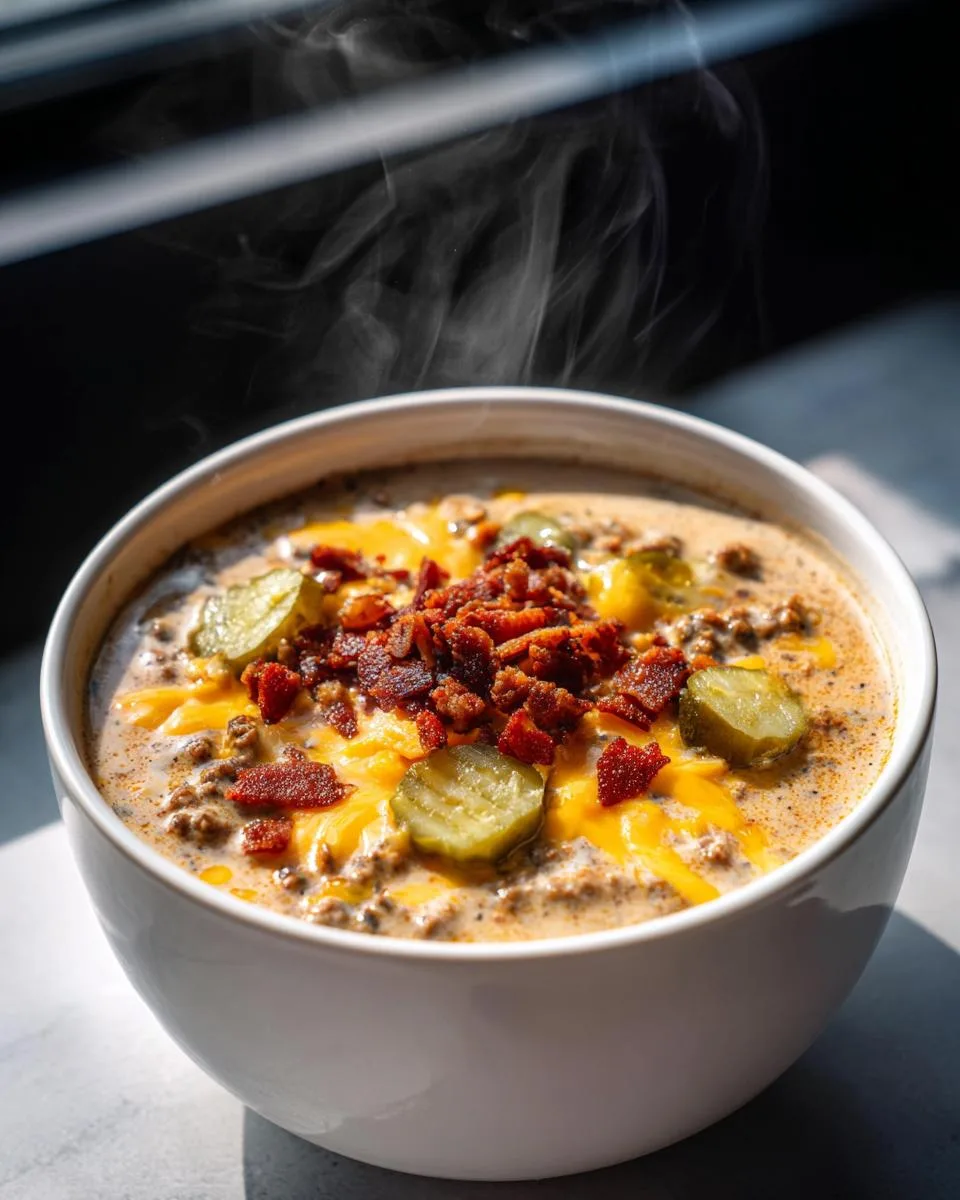 Keto Cheeseburger Soup - detail 3