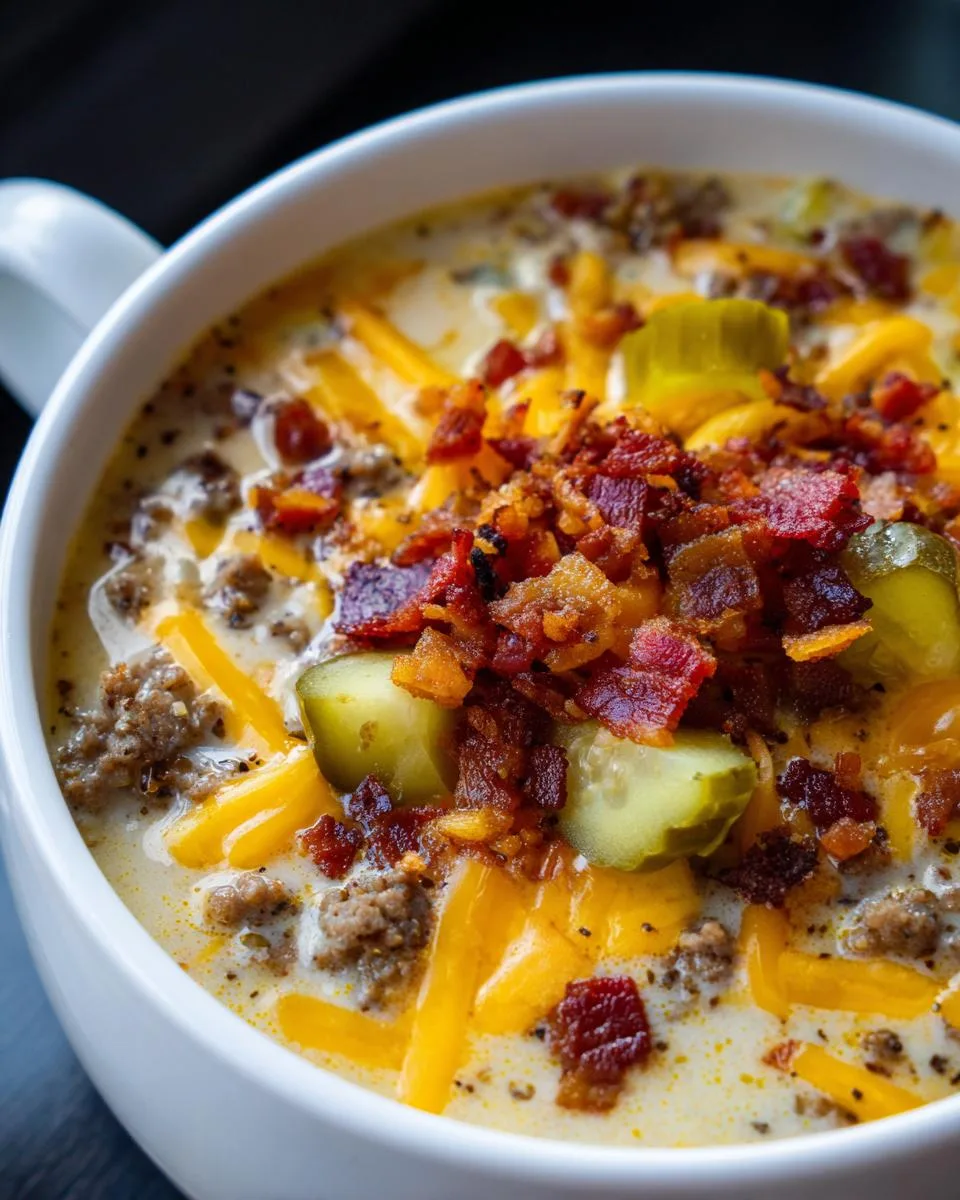 Keto Cheeseburger Soup - detail 4