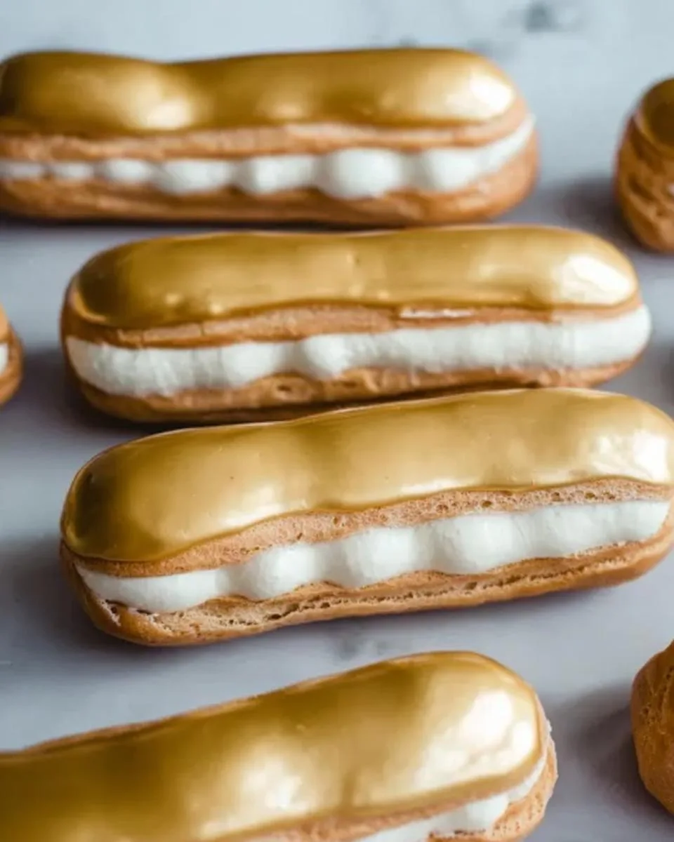 New Year’s Eve Éclairs with Gold Glaze - detail 1
