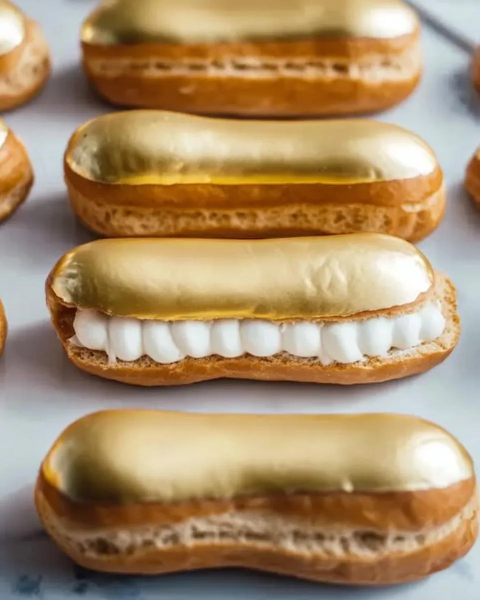 New Year’s Eve Éclairs with Gold Glaze - detail 2