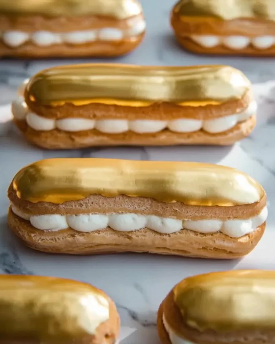 New Year’s Eve Éclairs with Gold Glaze - detail 3