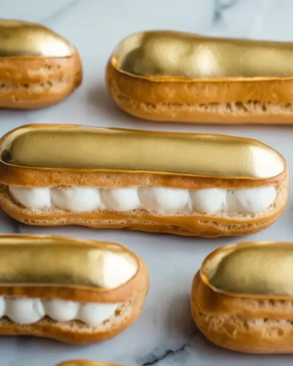 New Year’s Eve Éclairs with Gold Glaze - detail 4