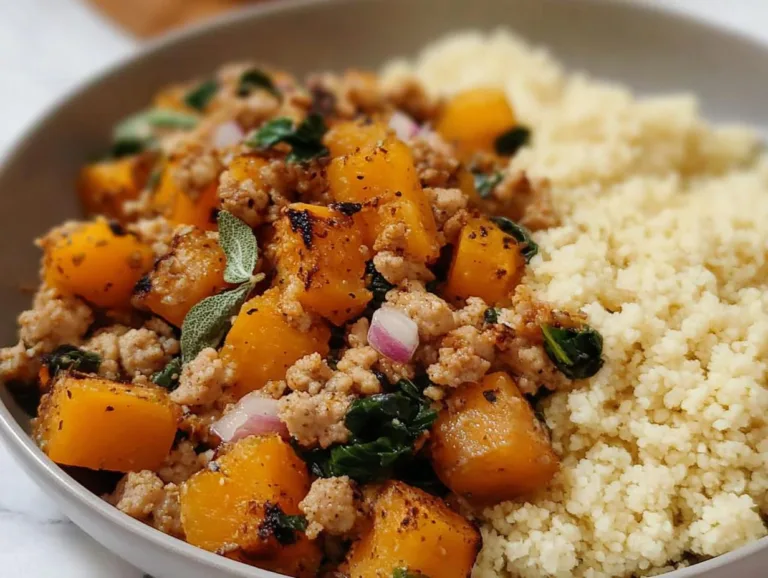 Roasted Butternut Squash With Ground Turkey
