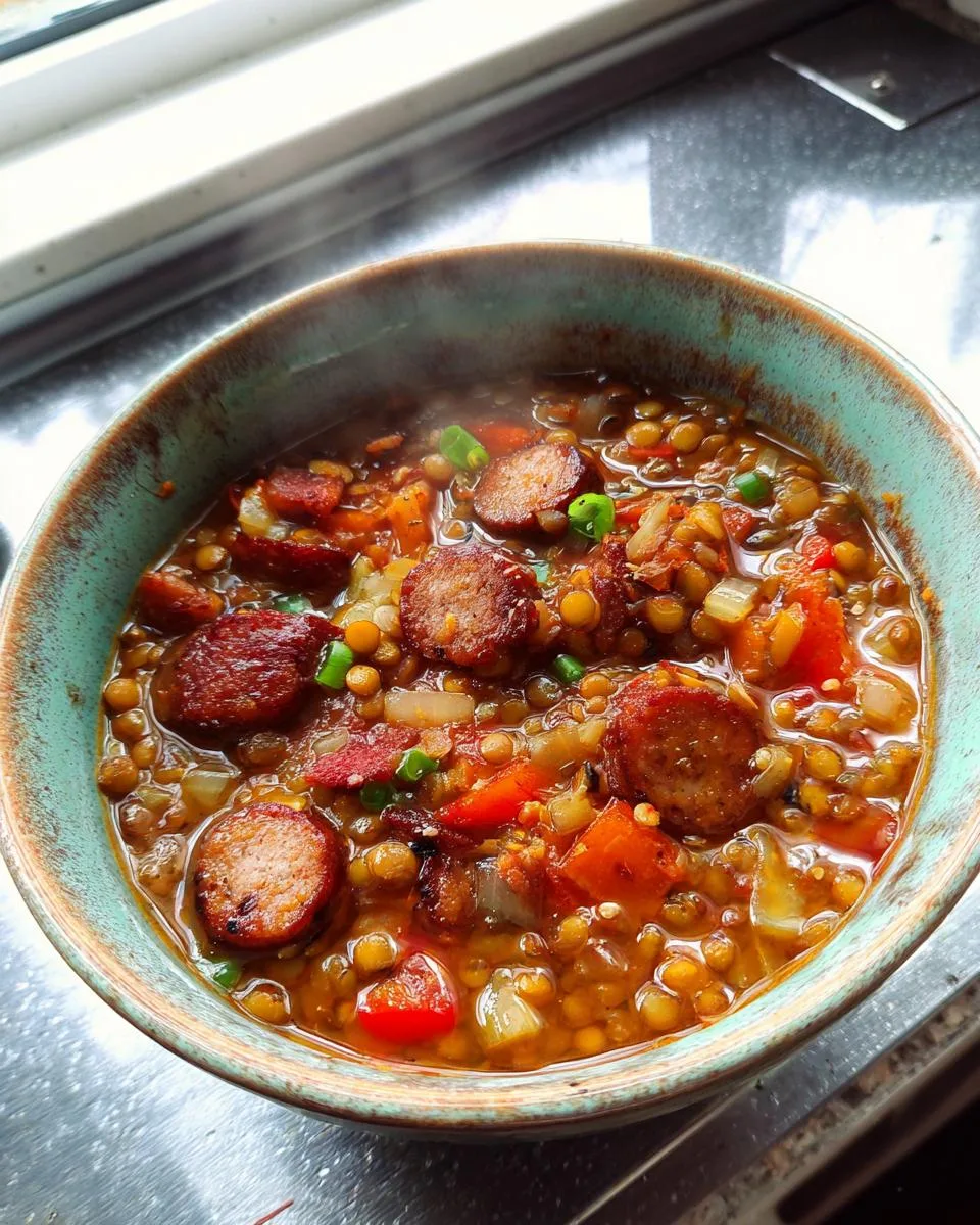 Sausage And Lentil Soup - detail 1