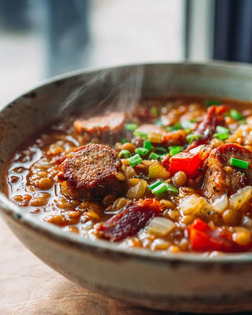 Sausage And Lentil Soup - detail 2