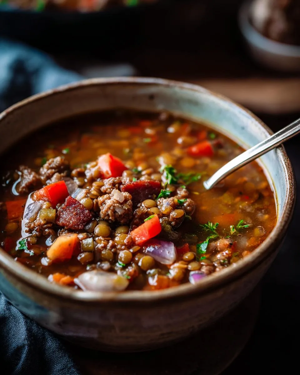 Sausage And Lentil Soup - detail 3