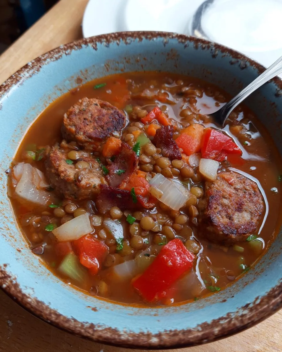 Sausage And Lentil Soup - detail 4