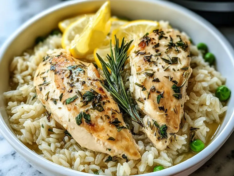 Slow Cooker Lemon Herb Chicken and Rice