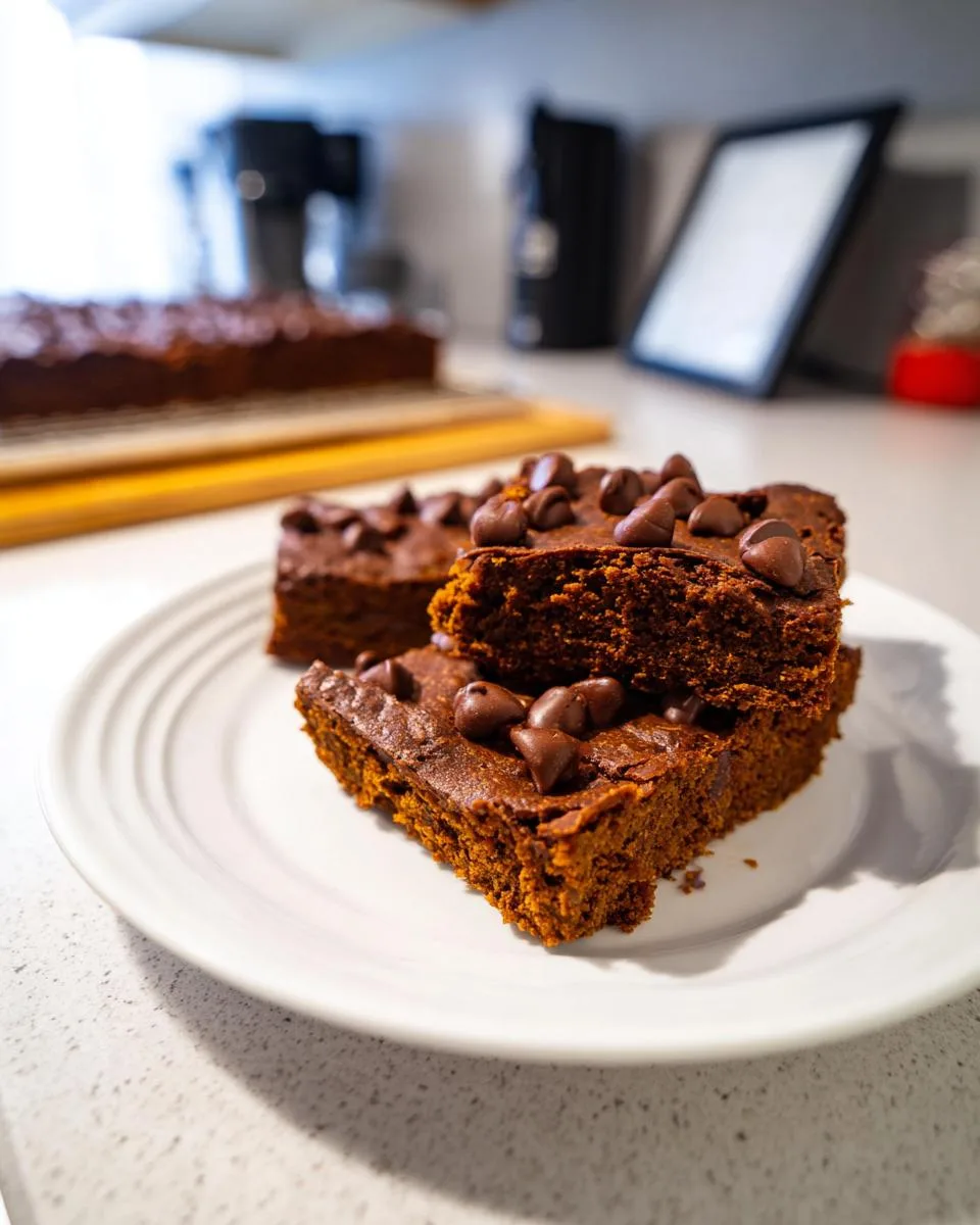 healthy pumpkin brownies - detail 1