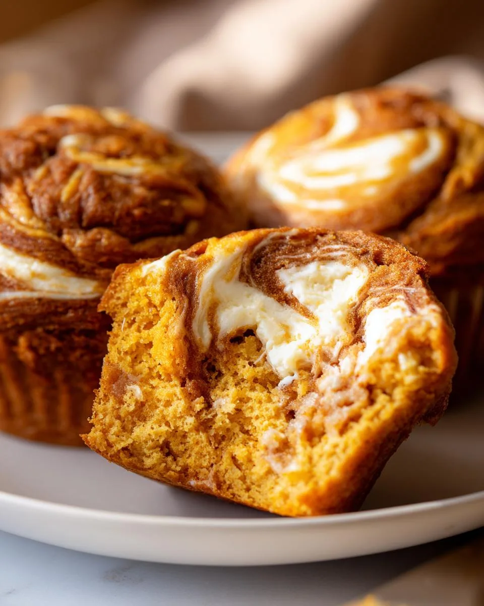 pumpkin cream cheese swirl muffins - detail 2