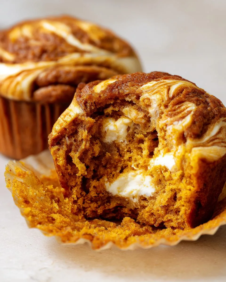 pumpkin cream cheese swirl muffins - detail 3