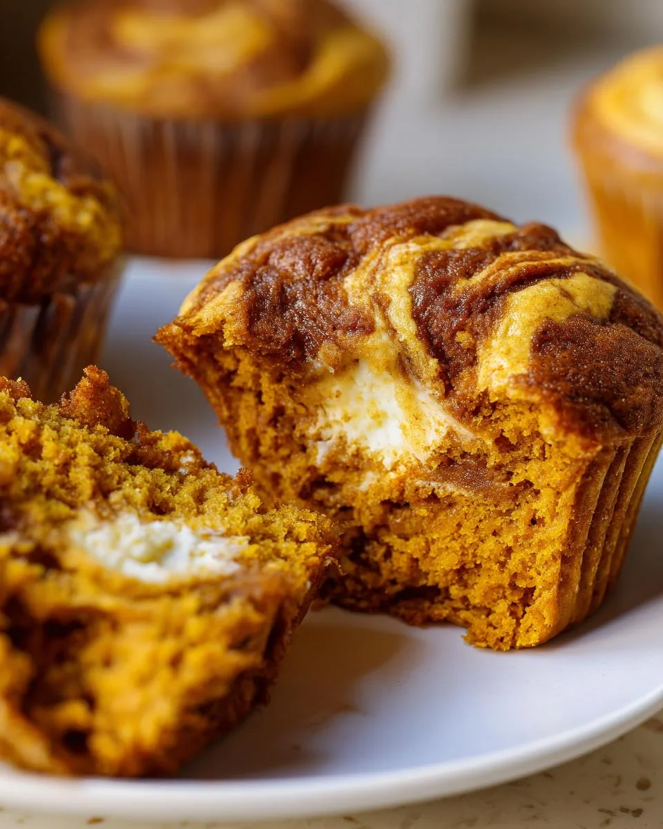 pumpkin cream cheese swirl muffins - detail 4