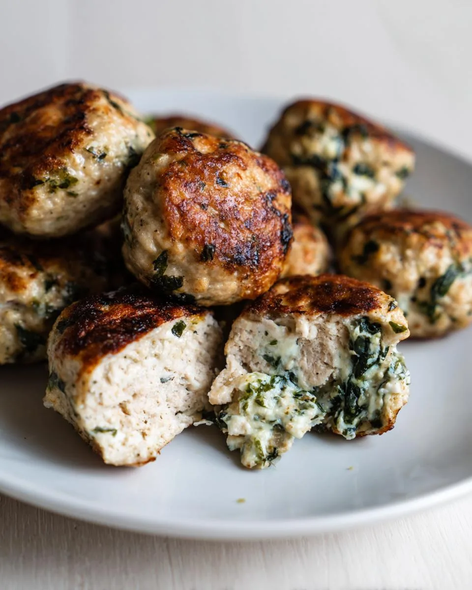 Baked Chicken Ricotta Meatballs with Spinach - detail 2